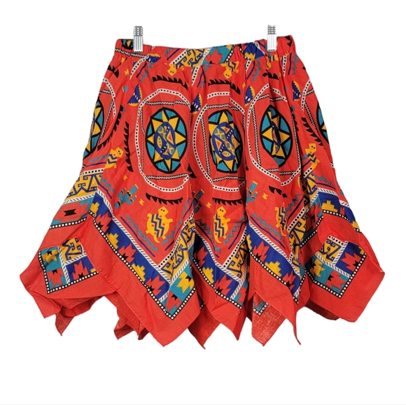 Southwestern Desert Native American   Inspired Nature Print Bandana Skirt Size S - Picture 3 of 8